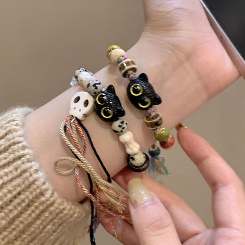 Ceramic Braided Rope Female Niche Design Sweet Cool Chinese Style Bracelets