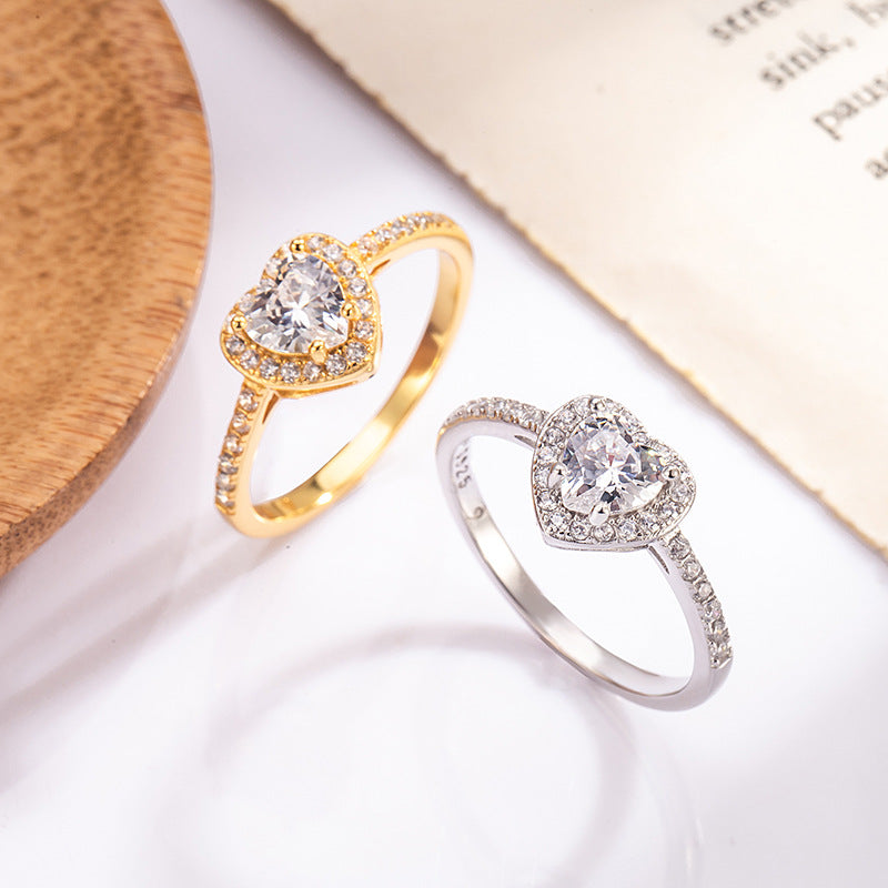Hot Light Luxury High-grade Lovely Diamond Ring