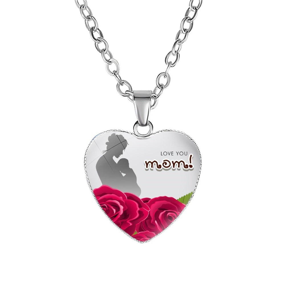 Mother's Heart-shaped Korean Simple Day Gift Pendants