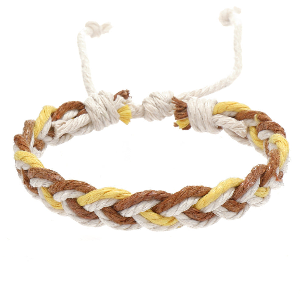 Men's Sports Style Cotton String Braided Little Lion Hand Weaving Bracelet