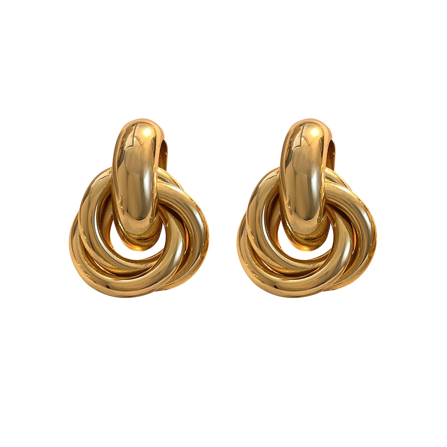 Women's Circle Twist Design High-grade Copper Plated Stud Earrings
