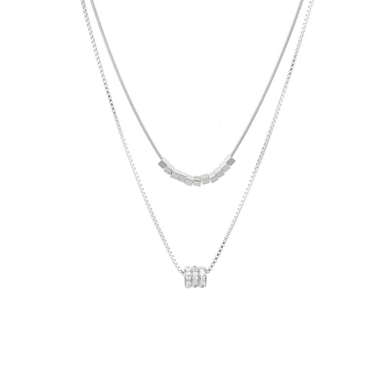 Women's Rhinestone Round Stylish Graceful Simple Personality High-grade Clavicle Chain Design Necklace