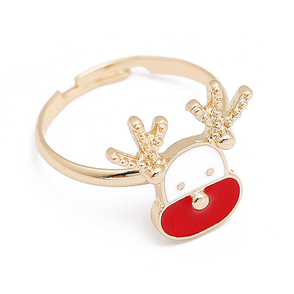 Children's Cartoon Snowman Elk Candy Alloy Dripping Oil Rings