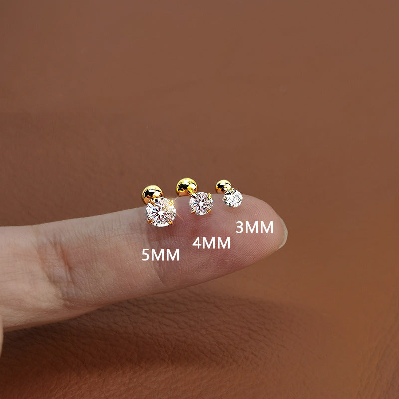 No Need To Take Off Female Small Spiral Bone Stud Earrings