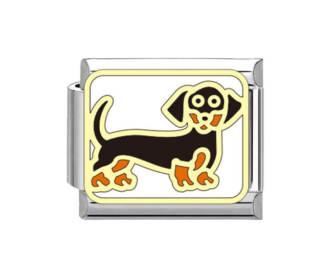 Hot Stainless Steel Italian Module Puppy Pattern Free Bracelet
