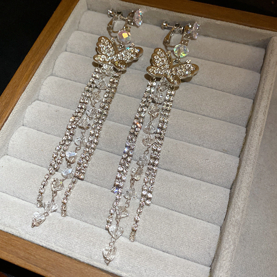 Tassel Ear Clip Vintage Court Style Rings