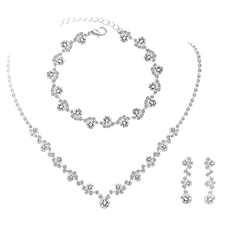 Simple Luxury Three-piece Full Diamond Clavicle Dinner Bracelets