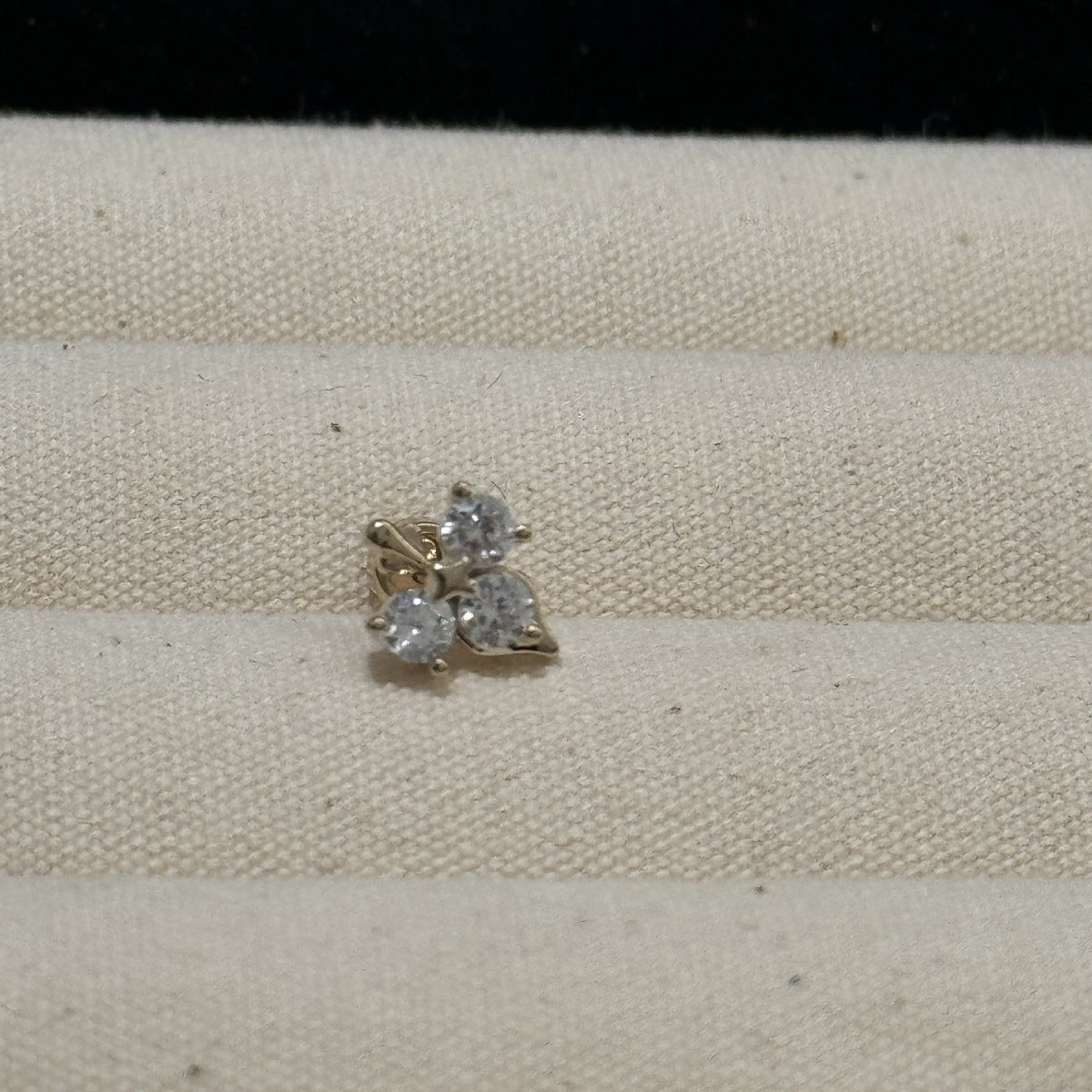 Women's Light Coffee Gold Collection Series Minimalist Zircon Ear Earrings