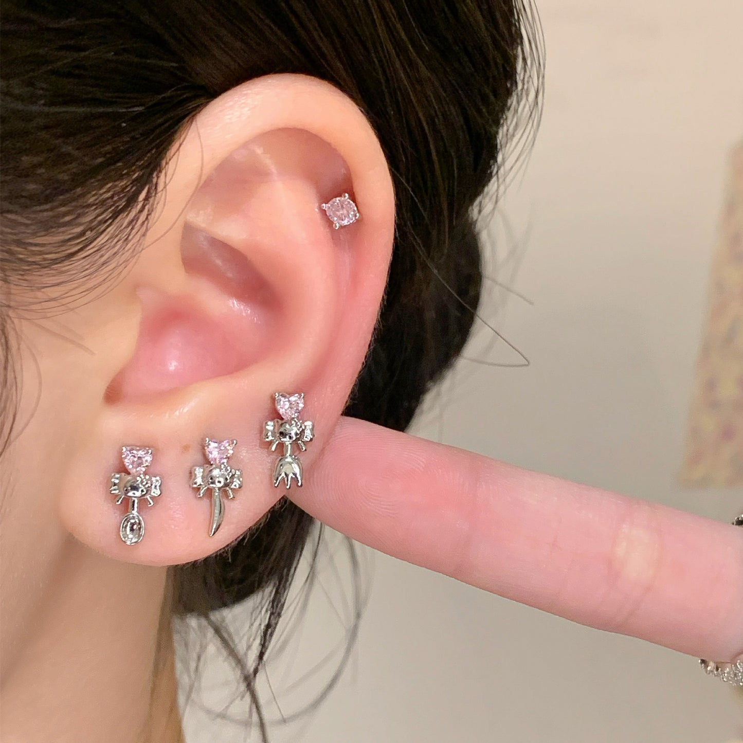 No Need To Take Off Niche Design Personality Flat Bottom Stud Earrings