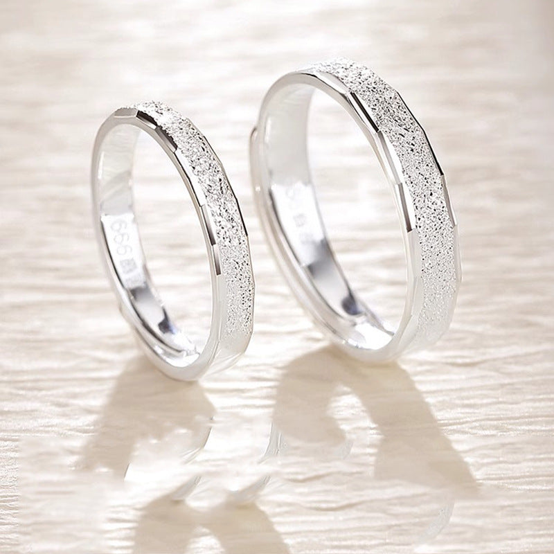 Sier Couple Simple Pure Romantic Star River Rings