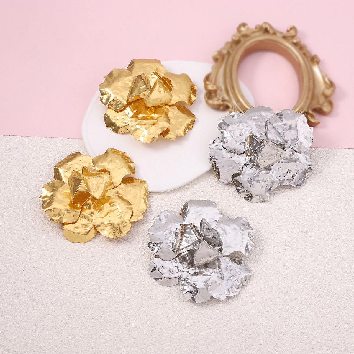 Personality Large Flower Summer Retro Minority Stud Earrings