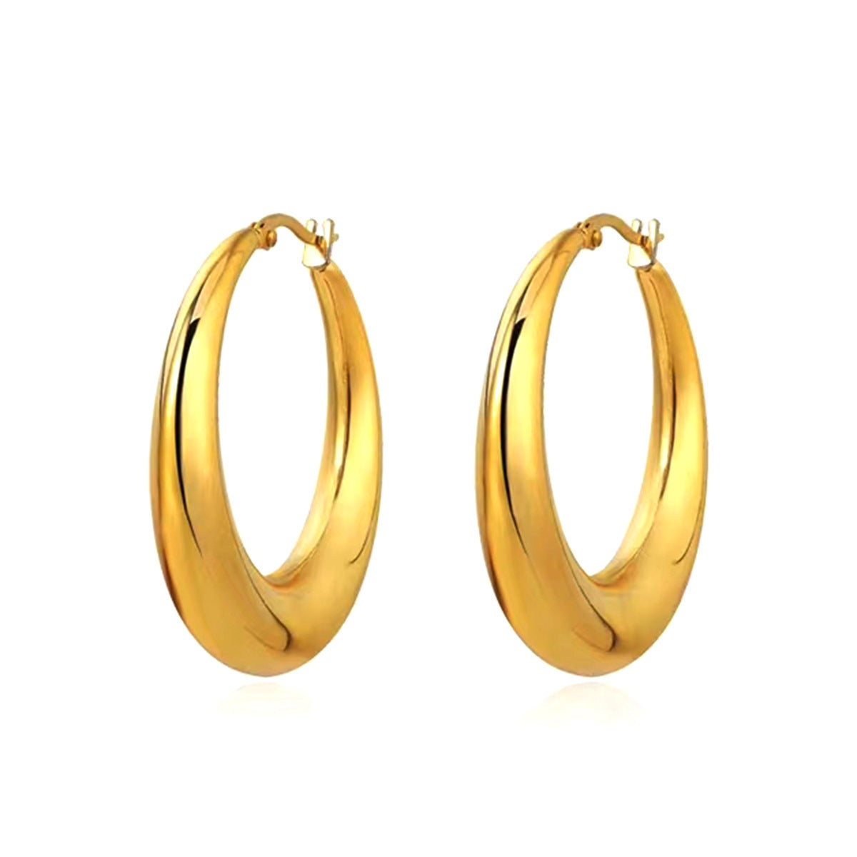 Women's Beautiful Circle Design High-grade Simple Titanium Earrings