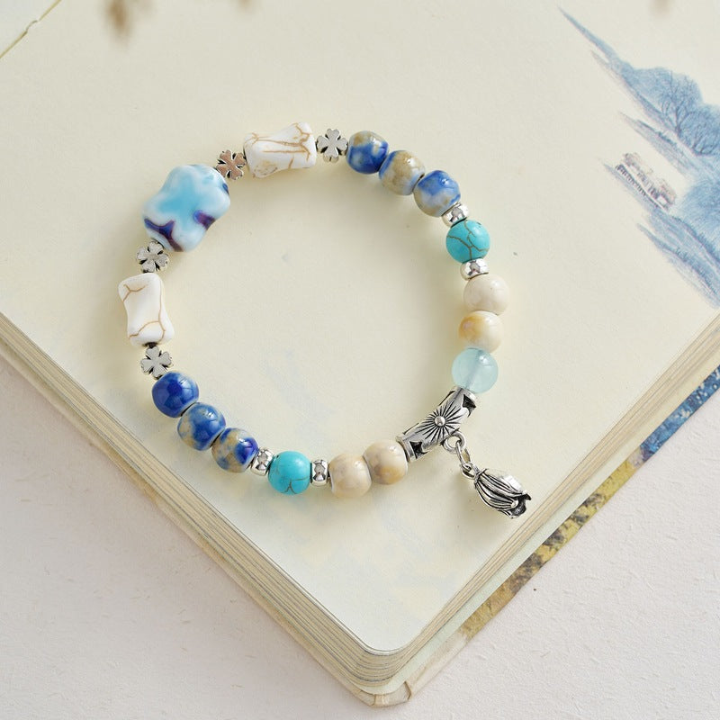 Chinese Natural Stone Porcelain Minimalist Female Bracelets