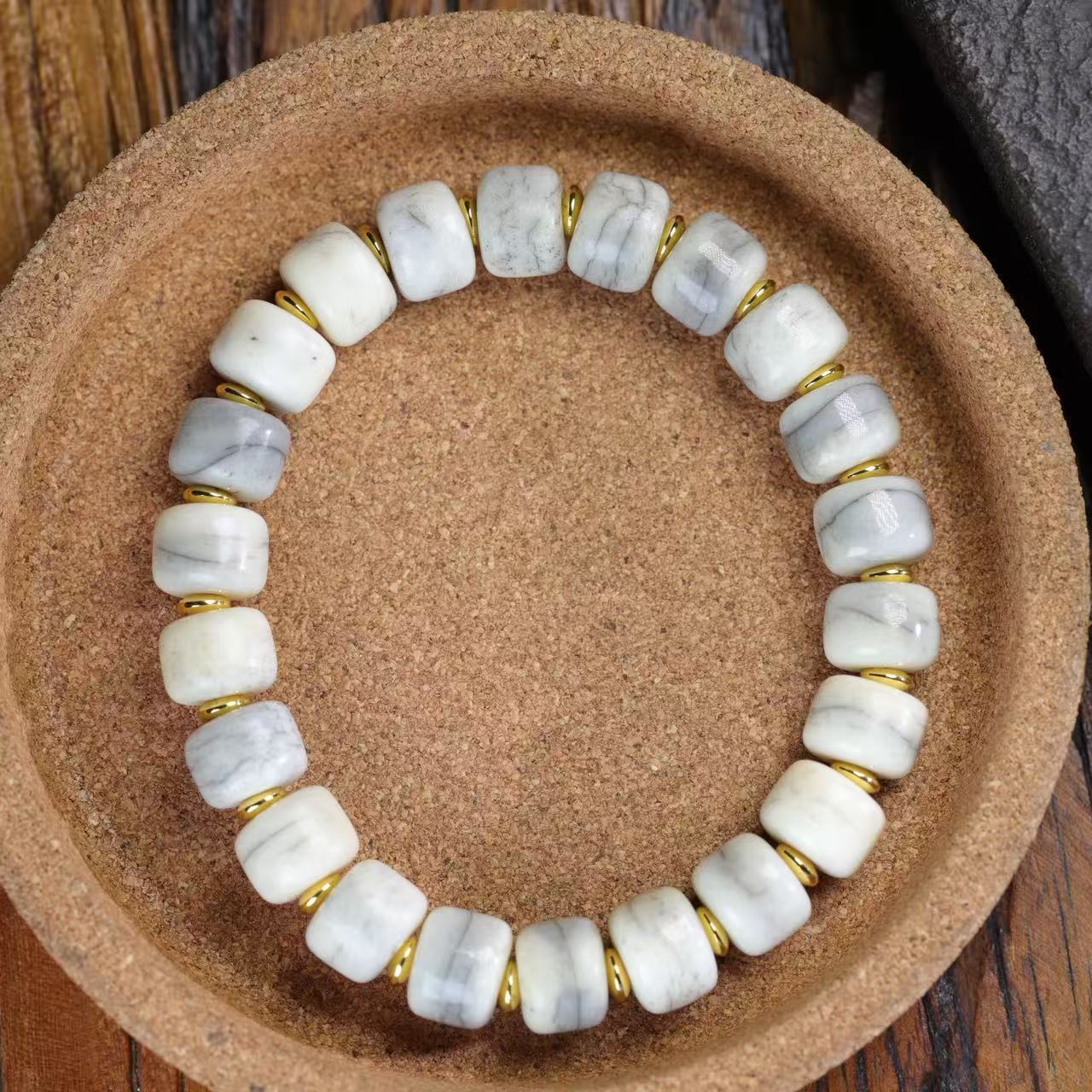 Women's & Men's Tibet Yak Bone Ethnic Style Turquoise Bracelet