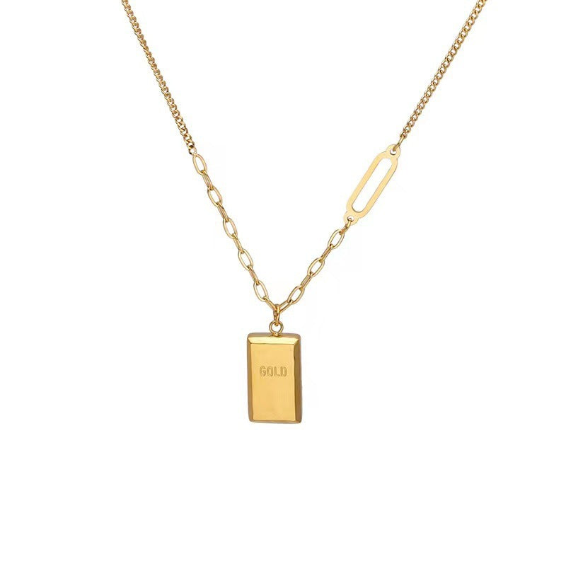 Female Affordable Luxury Fashion High-grade Sense Small Gold Bar Clavicle Necklace