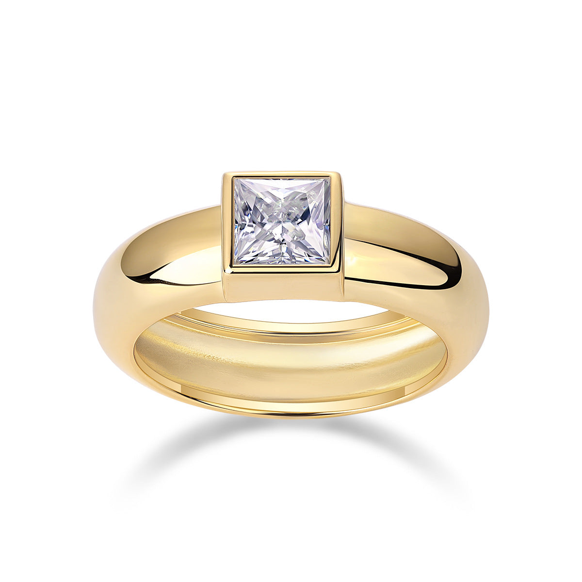 Style Sier Gold Plated Female Moissanite Rings