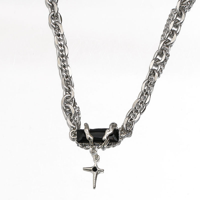 Men's Fashion Twin Hip Hop High-grade Sweater Chain Necklace