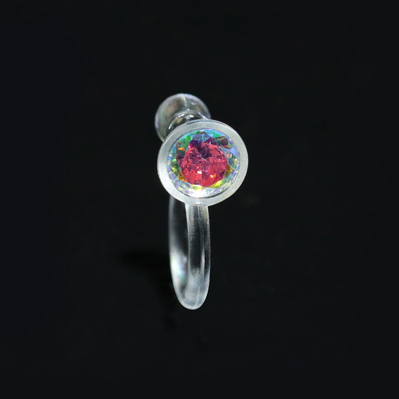 Small Color Zircon Ear Simple Resin Stud Earrings