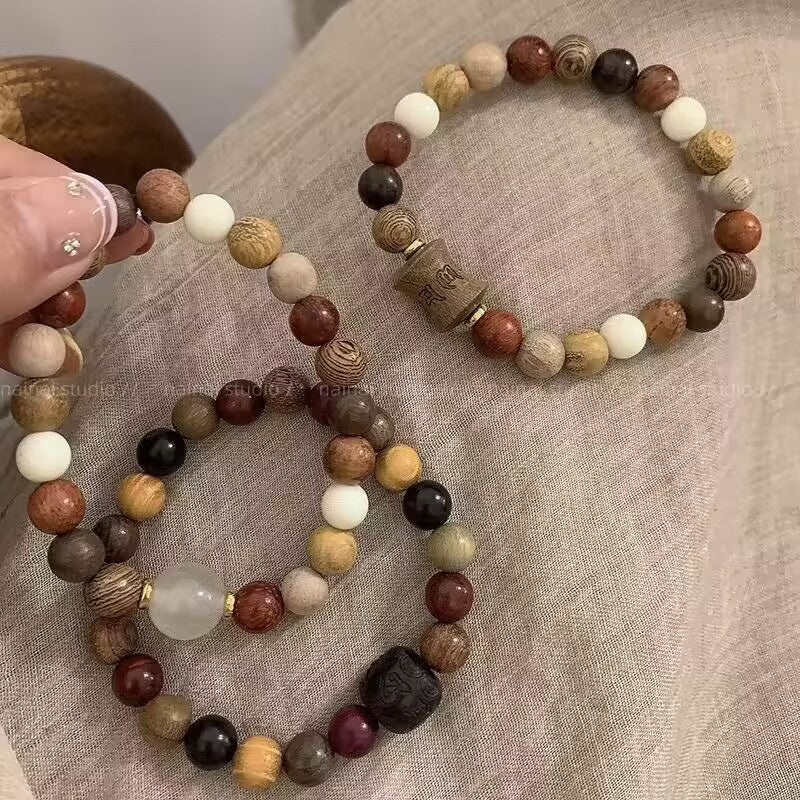 Women's Wooden Beaded Chinese Ethnic Style Retro Zen Bracelets