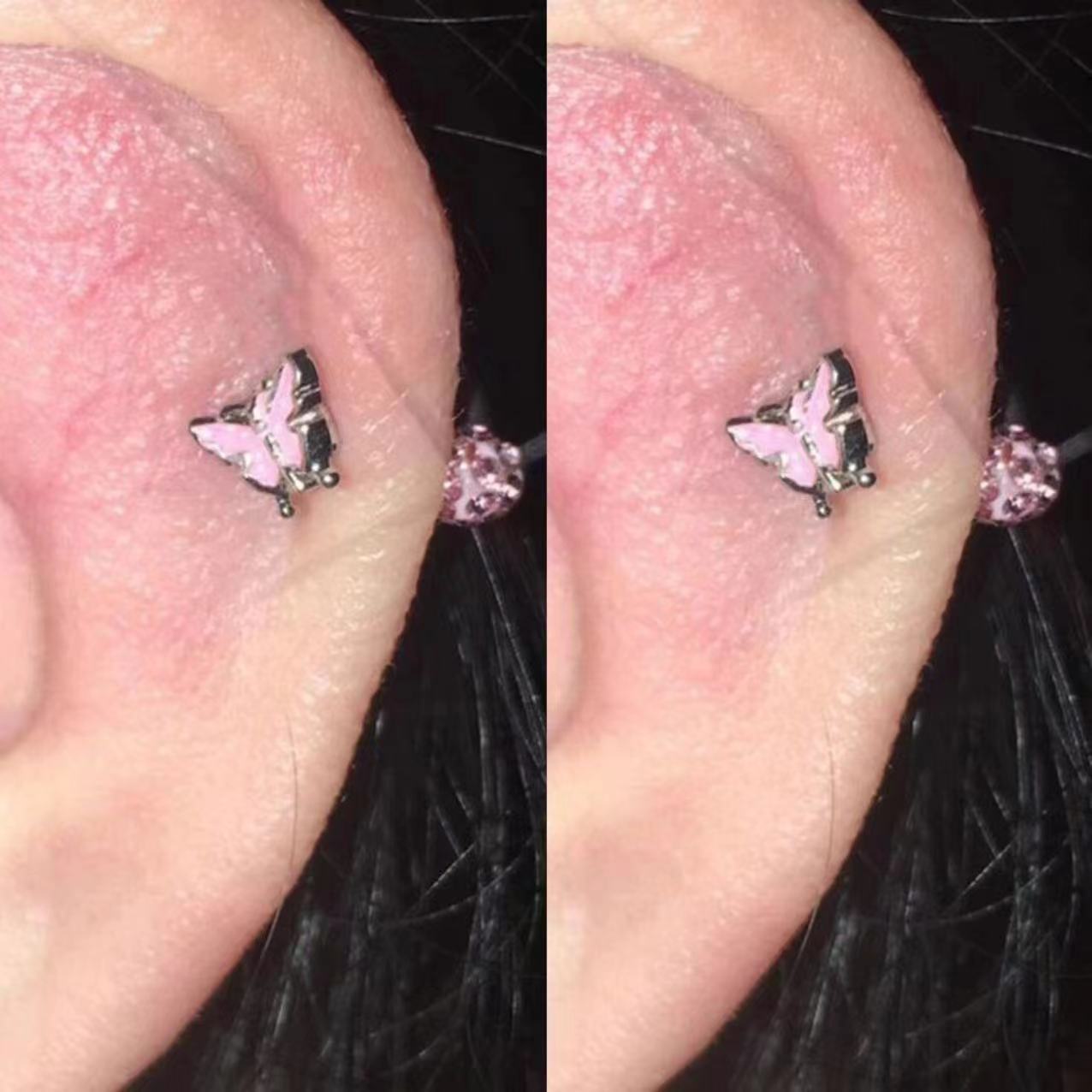 Pink Butterfly Female Minority Fashion High-grade Stud Earrings