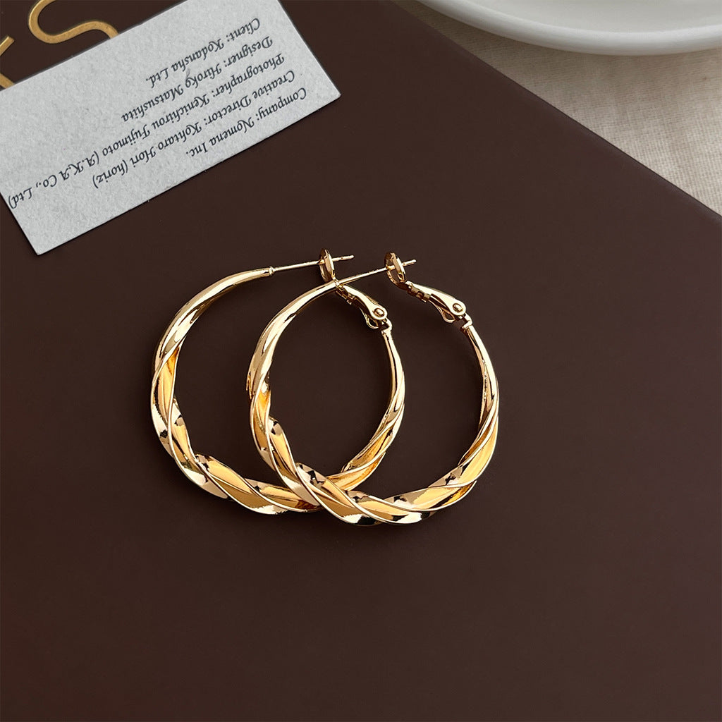 Women's Minimalist Exaggerated Big Ear Fashionable Temperament Personalized Cold Style Simple Earrings