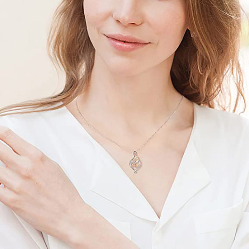 Shi Fashion Heart-shaped Double Love Mother Necklaces