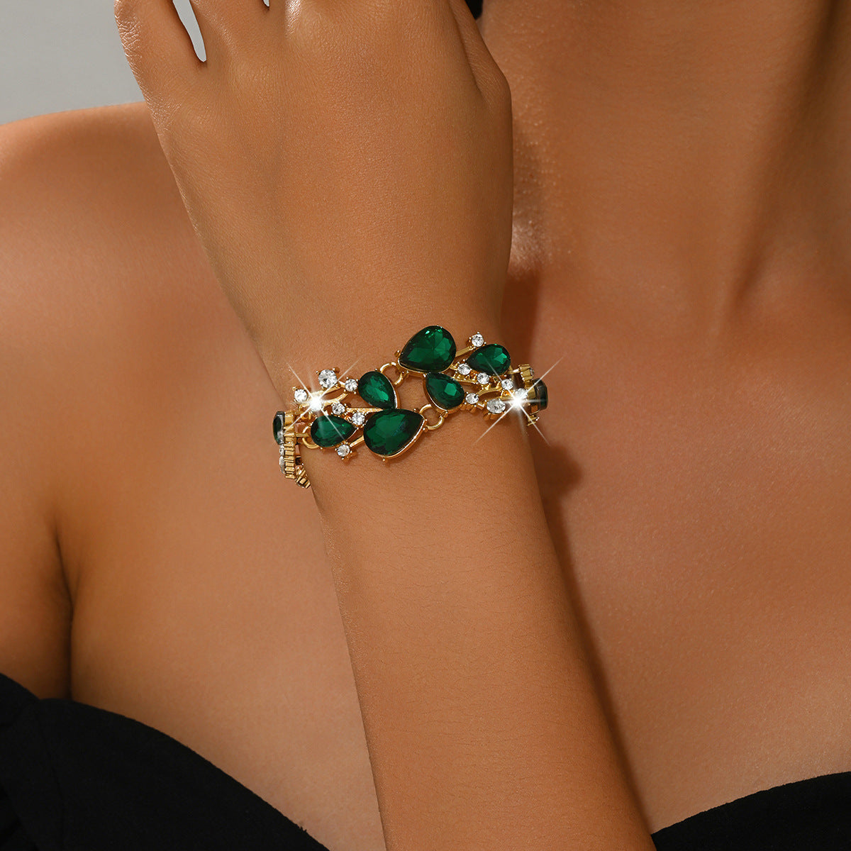 Environmental Protection Rhinestone Flower Fashion Small Bracelet