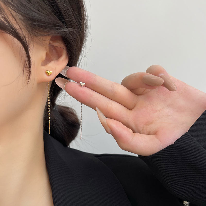 Women's Sterling Sier Light Luxury Long Slim Ear Line