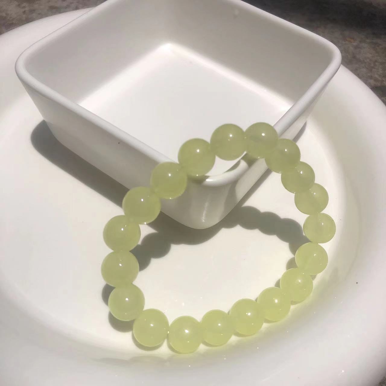 Jade Glass Pliable Temperament Gradient Pink Version Hand Toy Buddha Bracelet