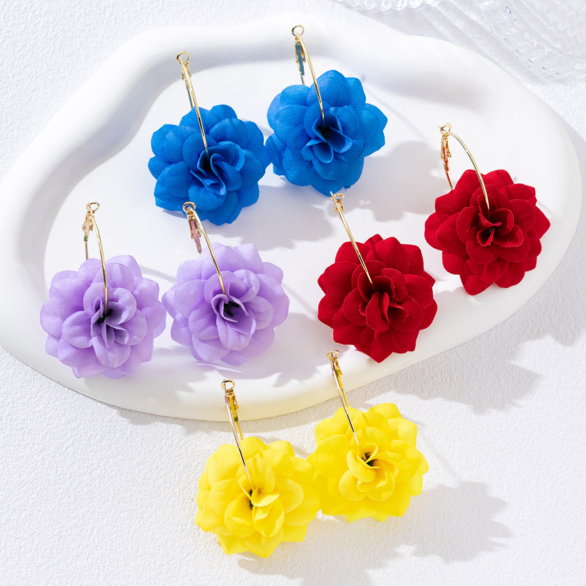 Red Rose Eardrop Exquisite Elegant Gentle Holiday Daily Earrings