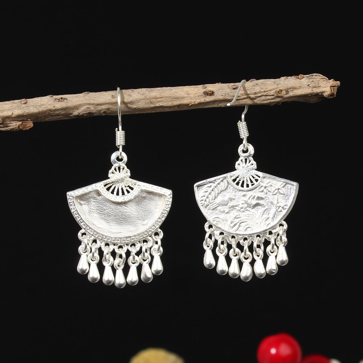 Ethnic Minority Style Handmade Miao Sier Earrings