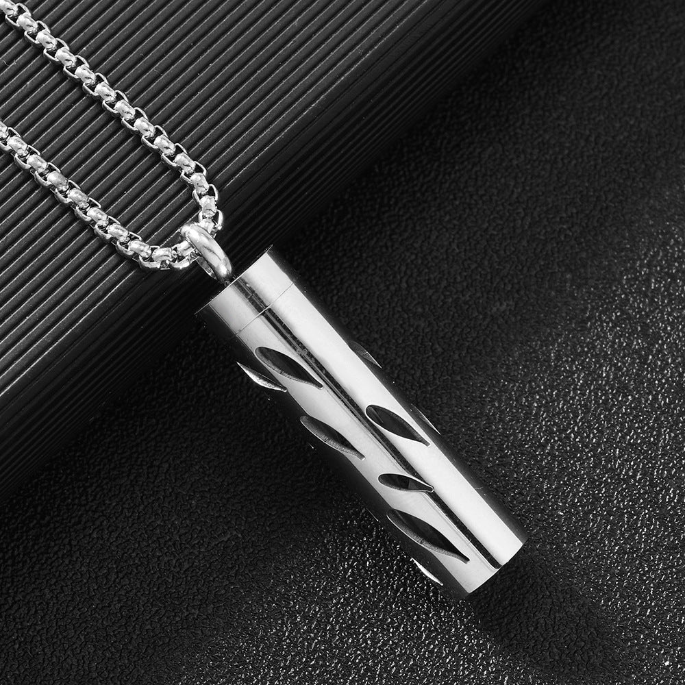 Women's & Men's Titanium Steel Perfume Aroma Diffuser Essential Oil Box Pendants