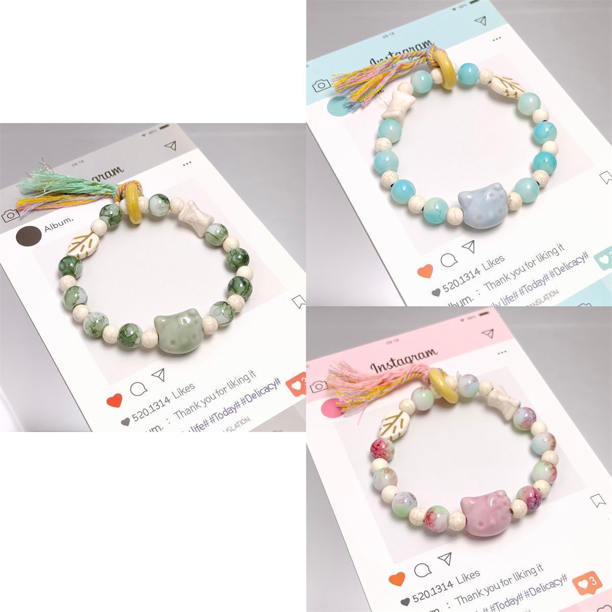 Cute Sweet Cat Ceramic Female Exquisite Bracelets