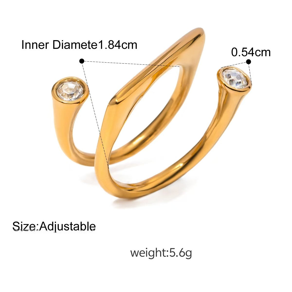 Women's Zircon Titanium Steel No Fading Light Luxury Ring