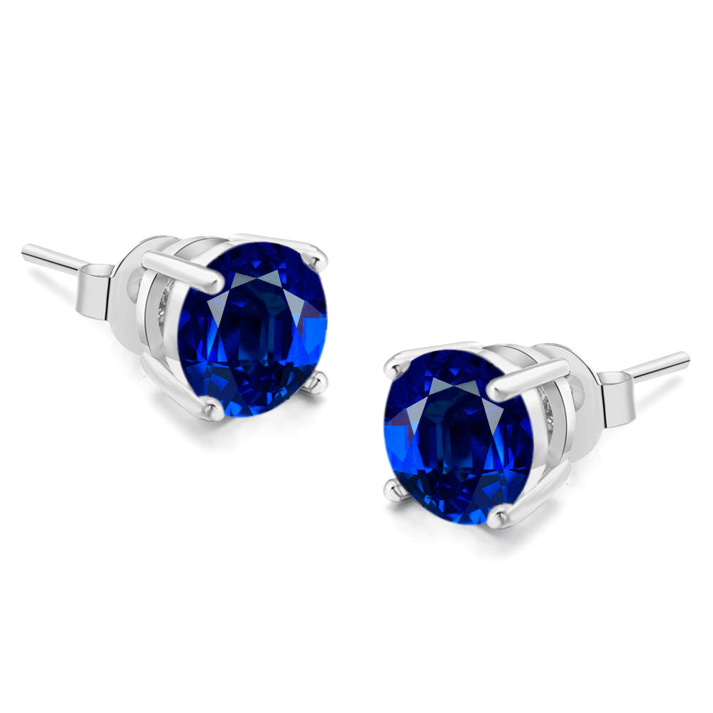 Women's Classic Simple Four Claw Round Zircon For Gold Plated Multicolor Rings