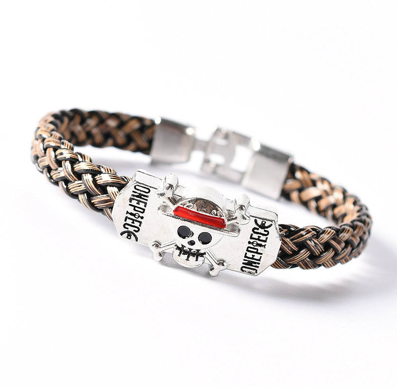 Anime Pirate Skull Alloy Creative Weaving Bracelets