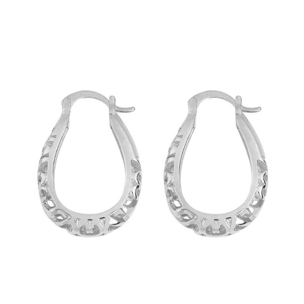 Hollow Flower-shaped High Profile Retro Clip Ear Buckle