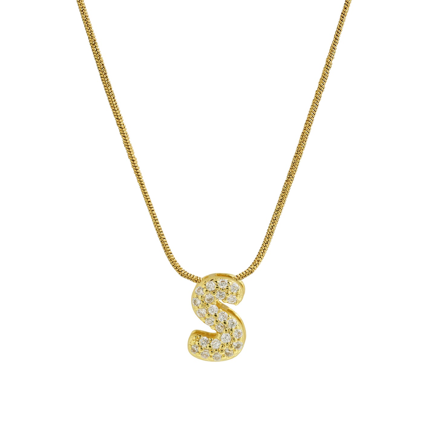 Women's Small Letters Stainless Steel Snake Chain Pendants