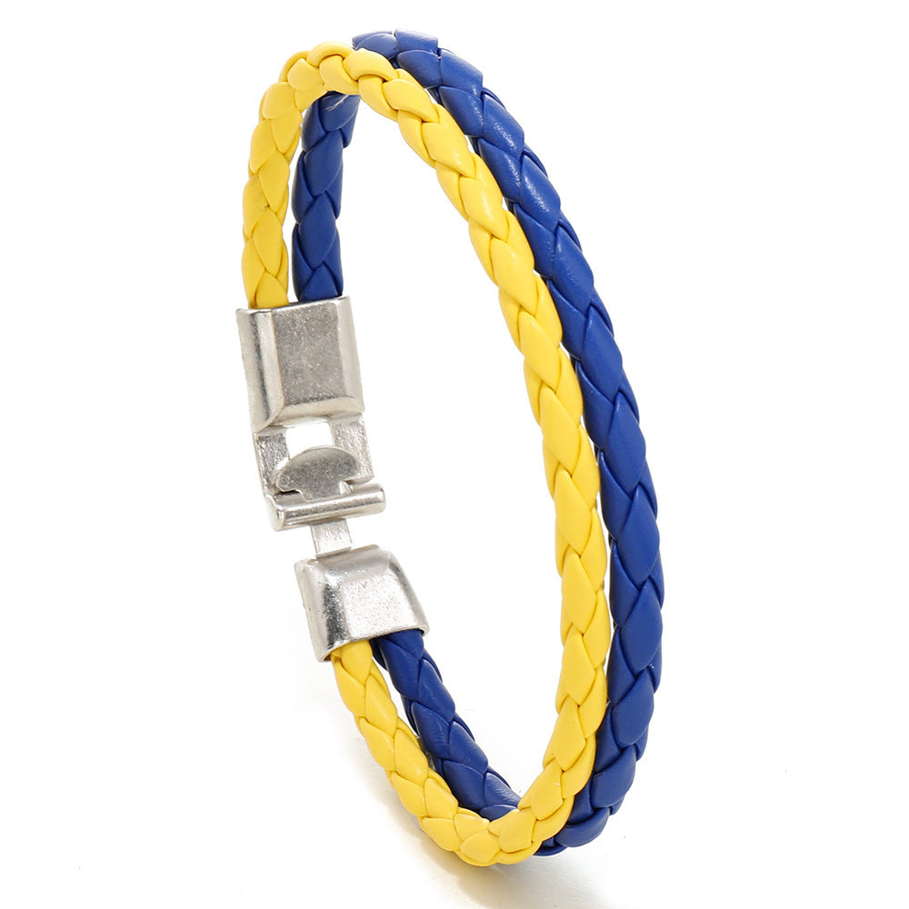 National Flag Color Leather Simple World Cup Country Bracelets