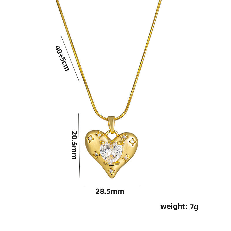 With Hearts Love Micro Fashion Personality Heart-shaped Necklace