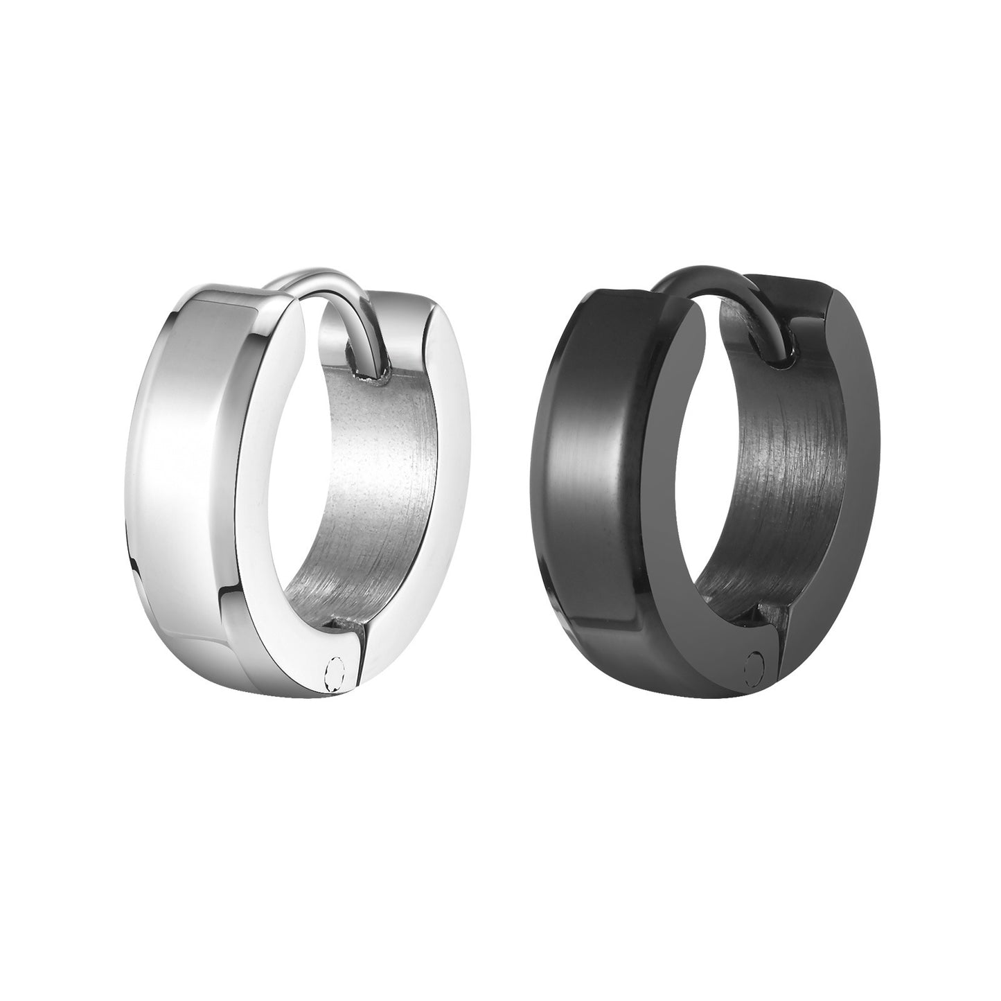 Men's Water Jewellery Stainless Steel Glossy Ear Black Single Rings