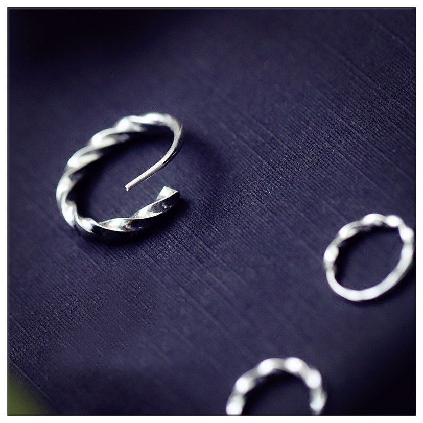 Women's Sterling Sier For Twist Small Circle Personality Fashion Earrings