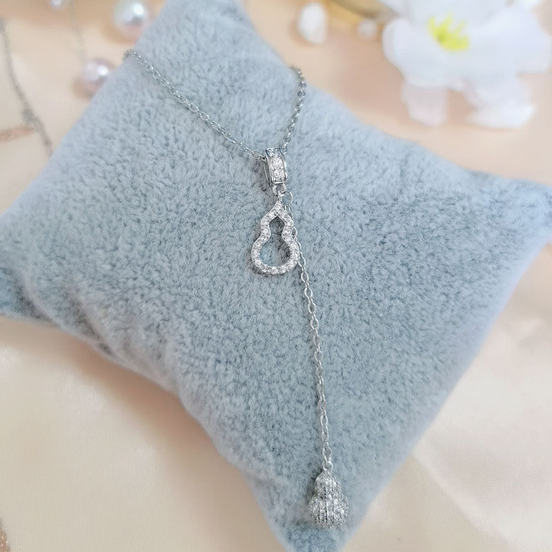 Fu Lu Happy Gourd Female Sier Necklaces