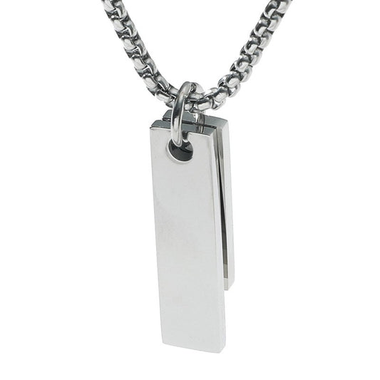 Steel Two-color Glossy Double Fashionable Simple Double-sided Necklace