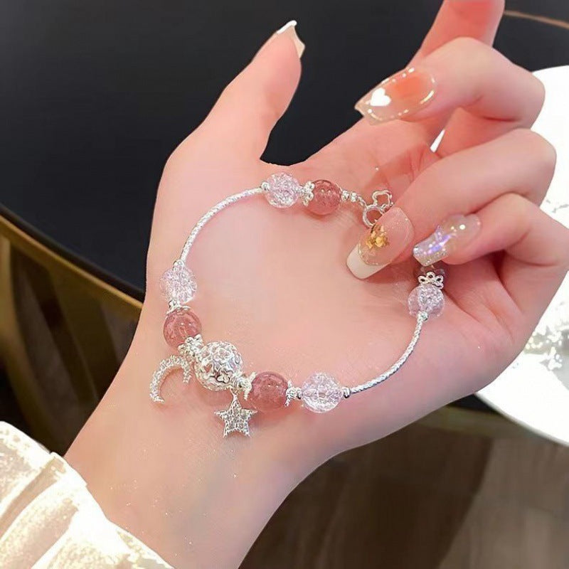 Female Aquamarine Gray Moonlight Natural Crystal Bracelet