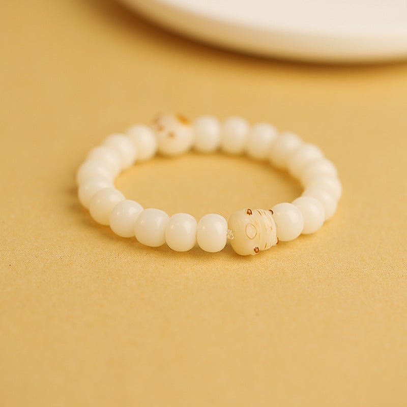 Cat Bodhi Root Female Natural White Jade Seed Pliable Temperament Bracelets