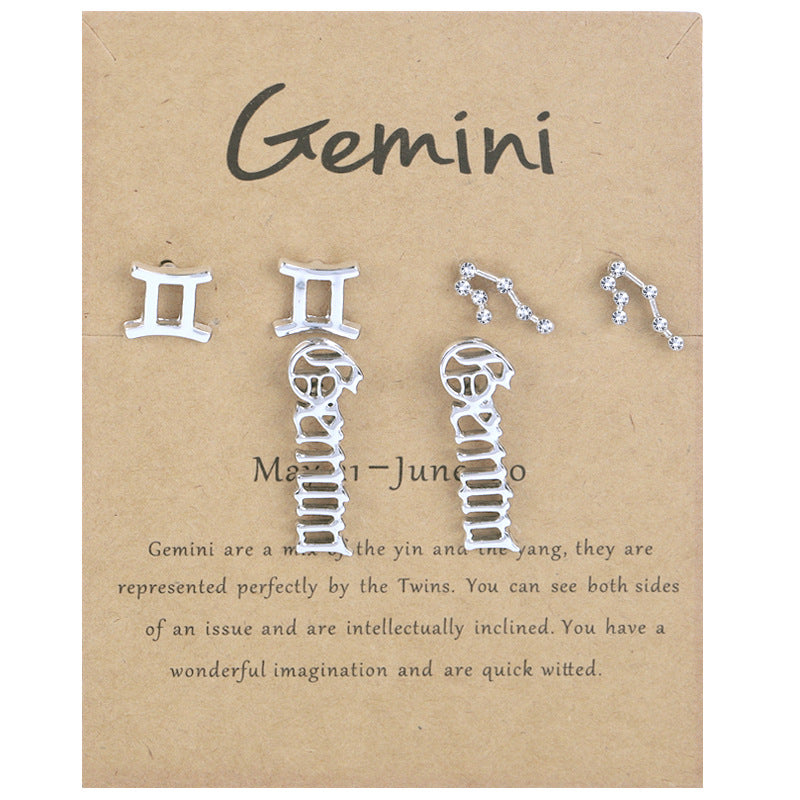 Twee Constellation Symbol Diamond Retro Alphabet Rings