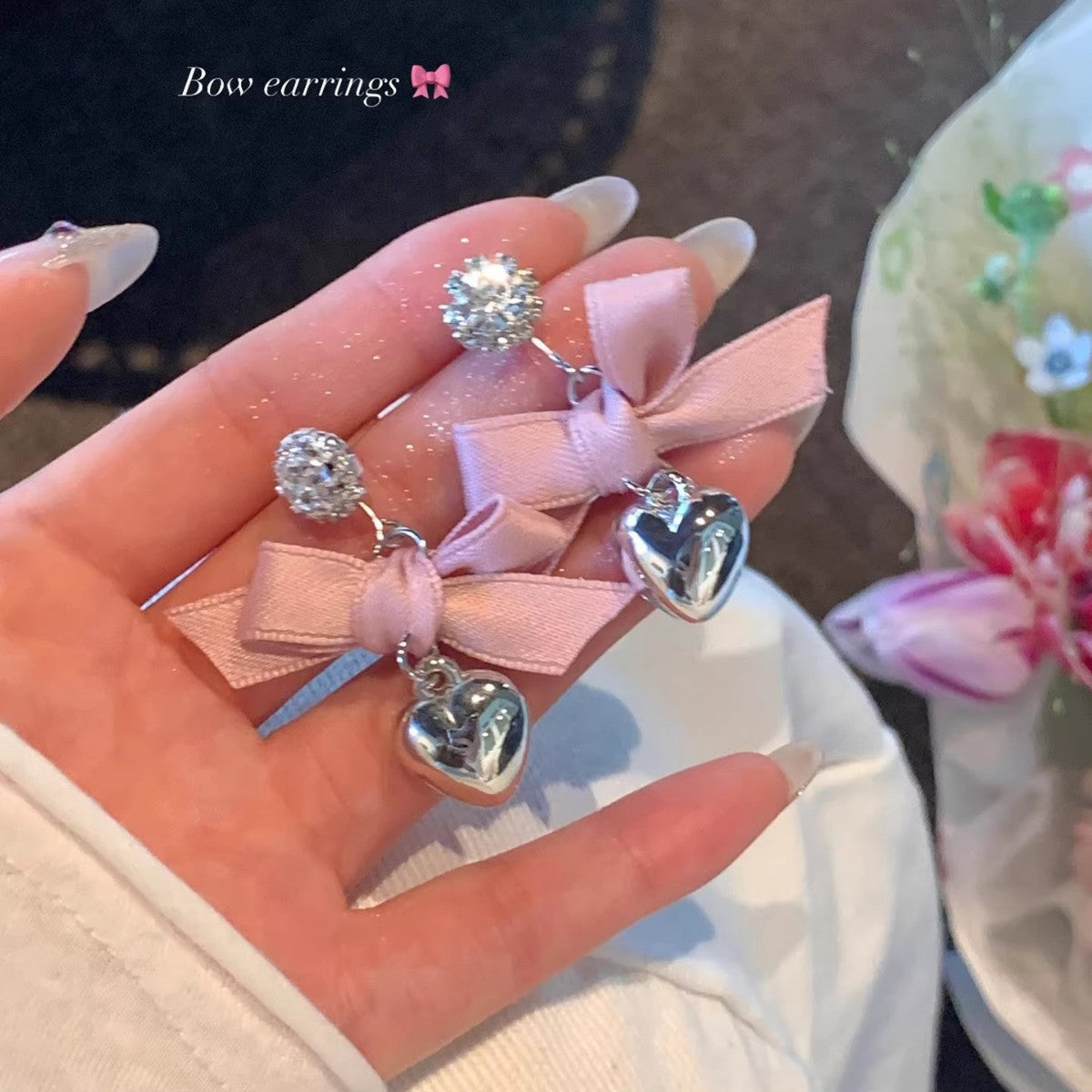 Women's Refined Zircon Bow High-grade Light Luxury Temperament Earrings