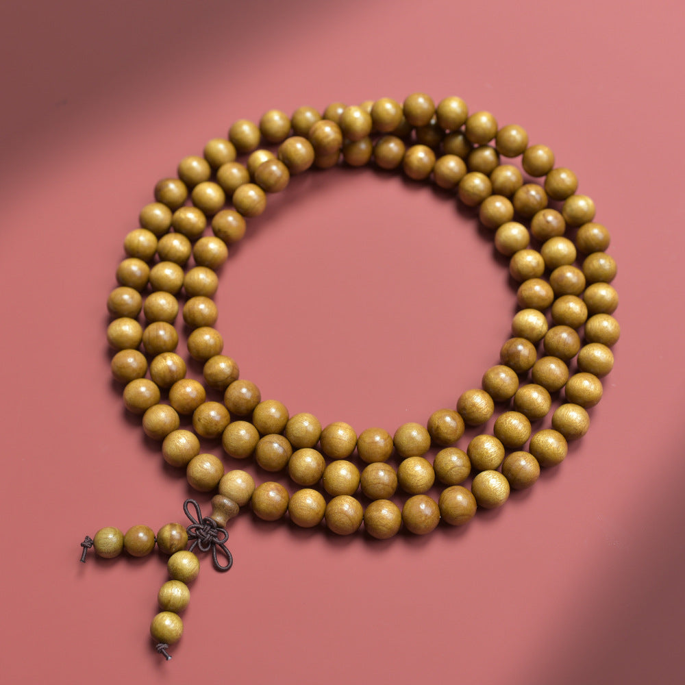 Men's S. Lee Natural Crafts Phoebe Gold Silk Water Ripple Wooden Bracelet