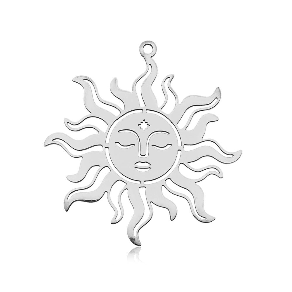 Sunrise Titanium Steel Flower Moon Ornament Pendants